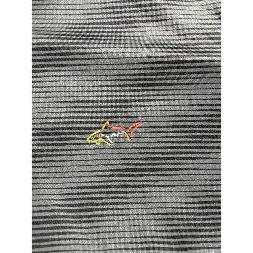 Greg Norman PlayDry Polo Shirt Gray Striped Short Sleeve Golf Performance Mens L - Picture 4 of 8